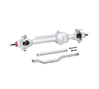 GTFRUQAS RC Axle Spare Parts For Axial For SCX10 Pro 1/10 Front Rear Straight Axles Set RC Crawler CNC Integrated Aluminum Complete Upgrade Parts(Silver,Front)
