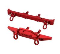 GTFRUQAS Rc Bumper Parts Compatible With MN128 For MN RC Car Upgrade Modification Parts Accessories Metal Front And Rear Bumper With Trailer Buckle(Red)