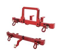 GTFRUQAS Rc Bumper Parts For Mn82 LC79 1/12 Metal Front Rear Bumper With Tow Hook Decoration RC Car Upgrade Parts Accessories Modified Replacement(Red,1 Set)