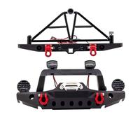 GTFRUQAS Rc Bumper Parts For Trx4 For Axial For Scx10 Iii AX103007 90046 1/10 Front Rear Bumper Metal RC Car With Lights Crawler Part Accessories(1 set)