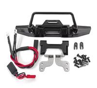 GTFRUQAS Rc Bumper Parts For Trx4m For Defender 1/18 Metal Anti Collision Front Rear Bumper With Lights RC Crawler Car Model Upgrade Part(Front)