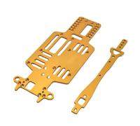 GTFRUQAS RC Car Frame Parts For Mini Q 1/28 Metal Multi Wheelbase Bottom Plate Second Floor Slab Remote Control RC Drift Car OP Upgrade Accessories(Yellow)