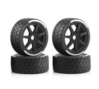 GTFRUQAS Rc Car Tyre Tire Wheels For Arrma 1/7 For Infraction For Limitless 1/8 For HPI WR8 For HSP For Kyosho For Tamiya 4pcs 42x100mm Tire Tyre 17mm Wheel Hex RC Car Parts(Black)