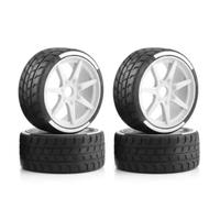 GTFRUQAS Rc Car Tyre Tire Wheels For Arrma 1/7 For Infraction For Limitless 1/8 For HPI WR8 For HSP For Kyosho For Tamiya 4pcs 42x100mm Tire Tyre 17mm Wheel Hex RC Car Parts(White)