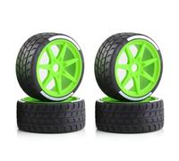 GTFRUQAS Rc Car Tyre Tire Wheels For Arrma 1/7 For Infraction For Limitless 1/8 For HPI WR8 For HSP For Kyosho For Tamiya 4pcs 42x100mm Tire Tyre 17mm Wheel Hex RC Car Parts(Green)