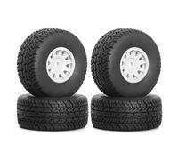 GTFRUQAS Rc Car Tyre Tire Wheels For Arrma ARA550116 For Mojave For Grom 1/14 4pcs 65mm Rubber Tire Tyre 12mm Hex RC Car Upgrade Parts Accessories(White)