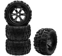 GTFRUQAS Rc Car Tyre Tire Wheels For Summit For Arrma For Kraton For Outcast TRX ERevo T-Maxx 1/8 1/10 17mm Hex RC Wheels And Tires RC Monster Truck 4Pcs Parts