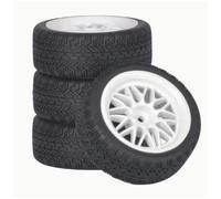 GTFRUQAS Rc Car Tyre Tire Wheels For Tamiya XV01 XV02 TA06 For TT01 For TT02 For HPI For Kyosho PTG2 1/10 RC For Rally For Racing Wheels Tires 12mm Hex On-Road Rubber Tyres(White,B)