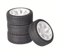 GTFRUQAS Rc Car Tyre Tire Wheels For Tamiya XV01 XV02 TA06 For TT01 For TT02 For HPI For Kyosho PTG2 1/10 RC For Rally For Racing Wheels Tires 12mm Hex On-Road Rubber Tyres(White,A)