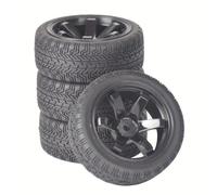 GTFRUQAS Rc Car Tyre Tire Wheels For Tamiya XV01 XV02 TA06 For TT01 For TT02 For HPI For Kyosho PTG2 1/10 RC For Rally For Racing Wheels Tires 12mm Hex On-Road Rubber Tyres(Black,A)