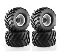 GTFRUQAS Rc Car Tyre Tire Wheels For Traxxas For HSP For HPI For Tamiya 4pcs Oversized 133mm RC Monster Truck Tires 12mm Hex Wheels High Traction Off-Road Upgrade Set(White)