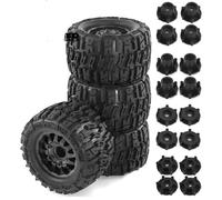 GTFRUQAS Rc Car Tyre Tire Wheels For Traxxas For Slash For Arrma For Tamiya For MJX 1/10 4Pcs 125mm Short Course Truck Tire Tyre Hyper RC Car 12mm 14mm Wheel Hex(Black)