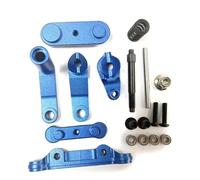 GTFRUQAS RC Cars Spare Parts Compatible With LOSI For Baja For Rey For Hammer For Rey For Rock 1/10 RC Crawler Car Parts Aluminum Alloy Steering Servo Saver Complete(Blue)