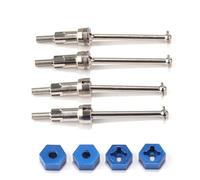 GTFRUQAS RC Drive Shaft For Arrma For Mojave For Grom 1/14 Rc Car Upgrade Parts Accessories Transmission Shaft Front Rear Cvd Shaft Steel Wheel Nut Aluminium(Silver)