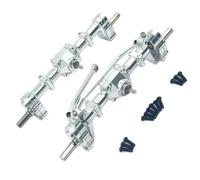 GTFRUQAS RC Models For WPL C14 C24 C34 C44 C54 C64 C74 B14 B24 1/16 Metal Front And Rear Door Bridges RC Car Parts Upgraded Replace Modified(Silver)
