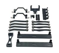 GTFRUQAS RC Models For WPL C64 C64-1 1/16 Metal Chassis Link Rod Pull Mount Side Pedal Shock Set RC Car Upgrade Parts Model Accessories(Black)