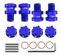 GTFRUQAS RC Models Spare Parts For Arrma 3S For Granite Mega For Senton Bigrock For Typhon 1/10 4PCS Wheel Hex Hubs Adapter 14mm To 17mm 10mm Widen Off-Road RC Car Parts(Blue)