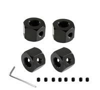 GTFRUQAS RC Models Spare Parts For WPL D12 C14 C24 B14 B16 For MN D90 D91 4 Pcs Wheel Hub Hex Adapter 5mm To 12mm Metal Combiner Remote Control Upgrade Parts(Black)