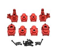 GTFRUQAS RC Repairs Components For Absima CR1.8 For Yucatan CR3.4 For Sherpa YK4082 YK4102 1/8 1/10 Metal Front And Rear Portal Axle Gear Housing RC Car Upgrade Parts(Red)
