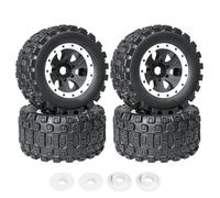 GTFRUQAS RC Repairs Components For Arrma Kartun For Outcast 8S For Traxxas For X-Maxx 1/5 1 Set 211mm For Buggy Tire Tyre With 24mm Wheel Hex RC Car(WHITE)