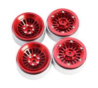 GTFRUQAS RC Repairs Components For Axial For SCX24 For Traxxas For TRX4M For RedCat For Ascent-18 AX24 1/24 1/18 1.3" CNC Beadlock Wheel Rims Hub Tires RC Crawler Parts(Red)