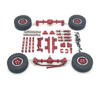 GTFRUQAS RC Repairs Components For Mangniu For MN82 LC79 1/12 Remote Control Car Metal Upgrade Door Bridge Clip Tire Suspension Kit Package RC Suitable(Red)