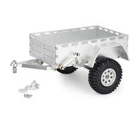 GTFRUQAS RC Repairs Components For TRX4M For SCX24 For Redcat For Ascent-18 1/18 1/24 Aluminum RC Crawler Trailer CNC Machined Utility Trailer With Ball Head Hitch(White)
