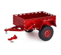 GTFRUQAS RC Repairs Components For TRX4M For SCX24 For Redcat For Ascent-18 1/18 1/24 Aluminum RC Crawler Trailer CNC Machined Utility Trailer With Ball Head Hitch(Red)