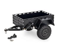 GTFRUQAS RC Repairs Components For TRX4M For SCX24 For Redcat For Ascent-18 1/18 1/24 Aluminum RC Crawler Trailer CNC Machined Utility Trailer With Ball Head Hitch(Black)