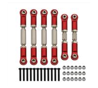 GTFRUQAS Rc Special Connecting Rod For Arrma For Senton For Vorteks For Rock 1/10 Metal Tie Rods Linkage Links Set RC Car Parts And Accessories Upgrade Replace And Use Red
