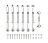 GTFRUQAS Rc Special Connecting Rod For Traxxas For Slash 4X4 For VXL 2WD For Rustler For Stampede For Hoss 1/10 Metal Turnbuckles Camber Link Rod Linkage Set RC Car Parts(Silver)