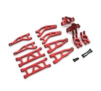 GTFRUQAS Rc Swing Arms For Arrma For Granite For Typhon For Grom 1/18 Quake 1/16 Metal For Swing Arm 6-piece Set Remote Control Car Repair Modify Parts(Red)