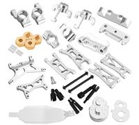 GTFRUQAS Rc Swing Arms For Losi Micro B 2WD For Buggy RTR 1/24 Steering Block C Hubs Suspension Arms Kit RC Car Upgrade Repair Modify Parts(Silver)