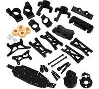 GTFRUQAS Rc Swing Arms For Losi Micro B 2WD For Buggy RTR 1/24 Steering Block C Hubs Suspension Arms Kit RC Car Upgrade Repair Modify Parts(Black)