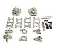GTFRUQAS Rc Swing Arms For Wltoys 144001 144010 144002 1240165 124017 124018 124019 Alloy Differential Housing Front And Rear Arms Hubs Kit Rc Car Part