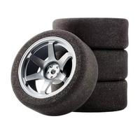 GTFRUQAS RC Tires Compatible With HSP For HPI 1/10 RC On-Road For Racing Car Upgrade Parts Sponge Tires Wheel Rims With 3mm Offset 12mm Hex