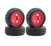 GTFRUQAS RC Tires For Arrma 2S For Typhon For Grom ARA2106 1/18 Wheel For Rock Tire W215 RC Car Tracked Vehicles Parts Accessories And Upgrades Replacement Repair(Red)