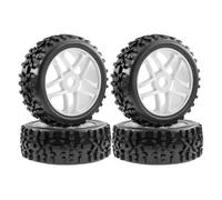 GTFRUQAS RC Tires For Arrma For Typhon For Talion For Traxxas 4pcs 115mm 1/8 Wheel Tire Tyre 17mm Hex RC Off-Road For Buggy Car Accessory Upgrades Replacement(White)