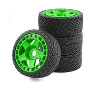 GTFRUQAS RC Tires For Arrma For Typhon For Talion For Traxxas For Redcat VRX 4pcs 100mm 1/8 1/7 Wheels Tire 17mm Hex RC Off-Road Accessories Replacement(Green)