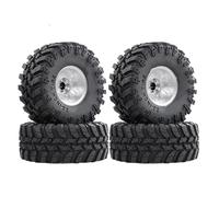 GTFRUQAS RC Tires For Axial For Capra For Wraith For Traxxas For TRX4 Gen8 For Everest Gen 7 Pro2.2 Tires & Beadlock Wheels 12mm Hex Rims Rc Car Parts(Silver)