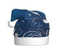 GTGHYLHA Blue Mini Flower Swirl Full Screen Printed Polyester Fabric, Suitable For Both Men And Women, Adult Plush Christmas Hats, Holiday Parties, Halloween Hats