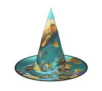 GTGHYLHA Colorful Fish Under The Sea Full Screen Printed Oxford Fabric Soft And Comfortable Unisex Carnival Halloween Party Witch Hat