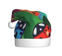 GTGHYLHA Colorful Ladybird Full Screen Printed Polyester Fabric, Suitable For Both Men And Women, Adult Plush Christmas Hats, Holiday Parties, Halloween Hats