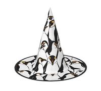 GTGHYLHA Cute Baby Penguins Sketch Full Screen Printed Oxford Fabric Soft And Comfortable Unisex Carnival Halloween Party Witch Hat