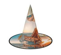 GTGHYLHA Deck Chairs On The Beach In Summer Full Screen Printed Oxford Fabric Soft And Comfortable Unisex Carnival Halloween Party Witch Hat