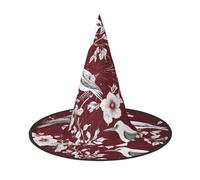 GTGHYLHA Floral Herbs Botanical Engraving Full Screen Printed Oxford Fabric Soft And Comfortable Unisex Carnival Halloween Party Witch Hat