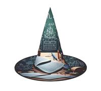GTGHYLHA Formulas Shapes Theory Math Lesson Word Full Screen Printed Oxford Fabric Soft And Comfortable Unisex Carnival Halloween Party Witch Hat
