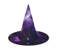 GTGHYLHA Galaxy Starry Space Purple Starry Full Screen Printed Oxford Fabric Soft And Comfortable Unisex Carnival Halloween Party Witch Hat