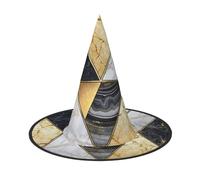 GTGHYLHA Geometric Marble Full Screen Printed Oxford Fabric Soft And Comfortable Unisex Carnival Halloween Party Witch Hat