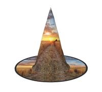 GTGHYLHA Golden Wheat Field Full Screen Printed Oxford Fabric Soft And Comfortable Unisex Carnival Halloween Party Witch Hat